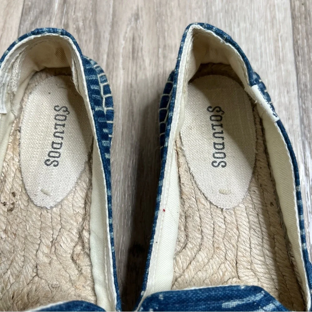 Soludos Blue Canvas Slip On Espadrilles Size 7